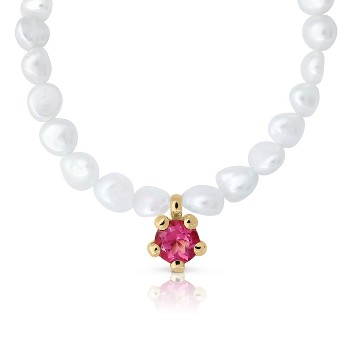 Collar oro perlas flash Baroque topacio