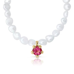 Collar oro perlas flash Baroque topacio