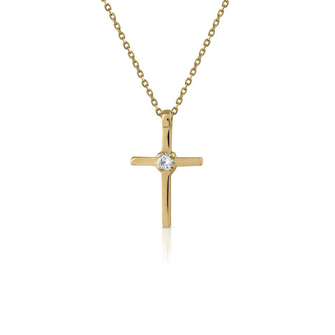 Golden Cross with Diamond Necklace