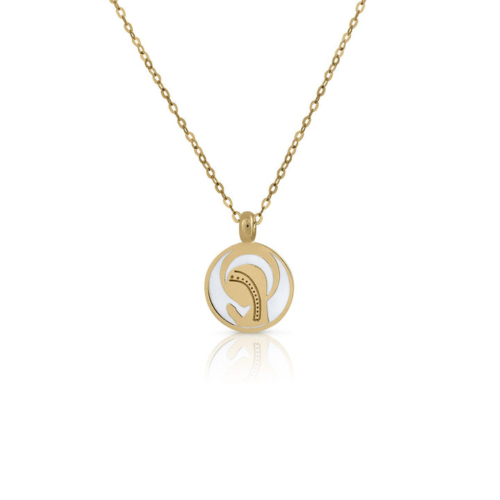 Collar Oro Virgen Niña Esmalte blanco