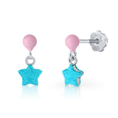 Pendientes Candy Floss Estrella purpurina