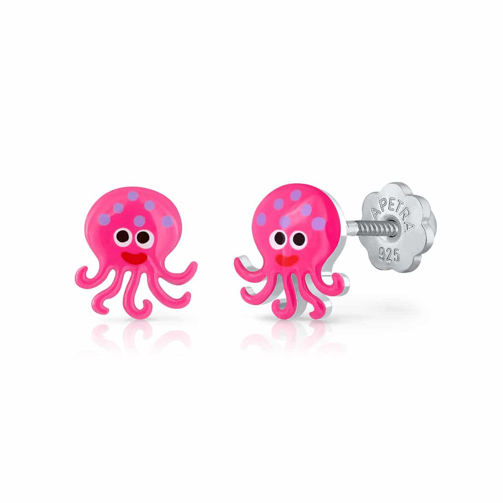 Octopus Enamel Earrings