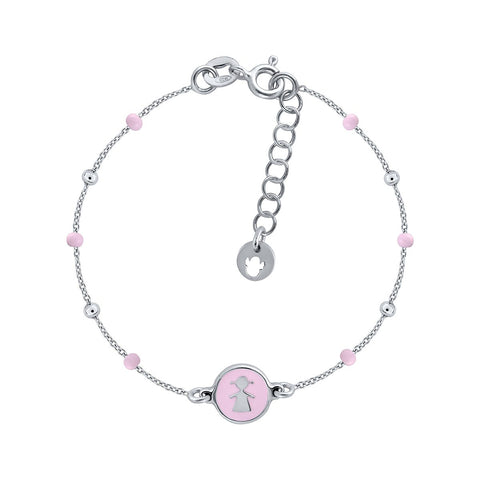 Mini Mary Enamel Bracelet - Girl Pink