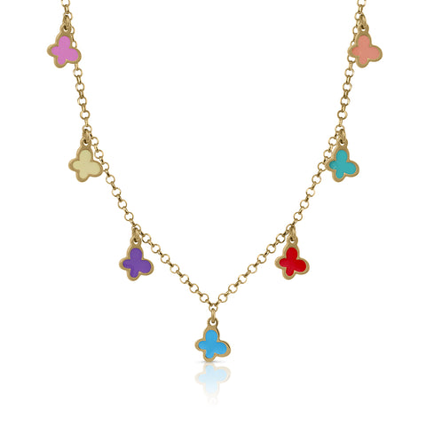 Colors butterfly tambourine necklace