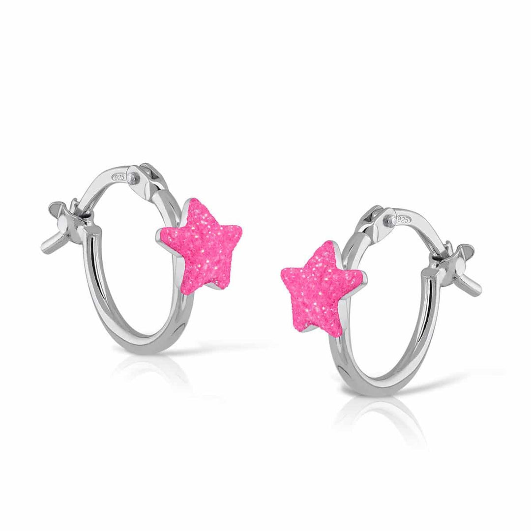Mini aritos Esmalte estrella purpurina