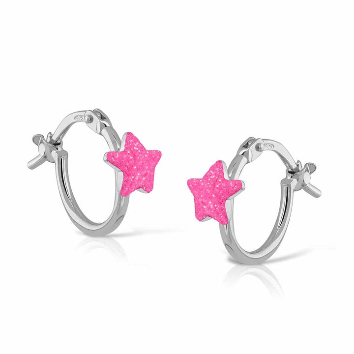 Mini aritos Esmalte estrella purpurina