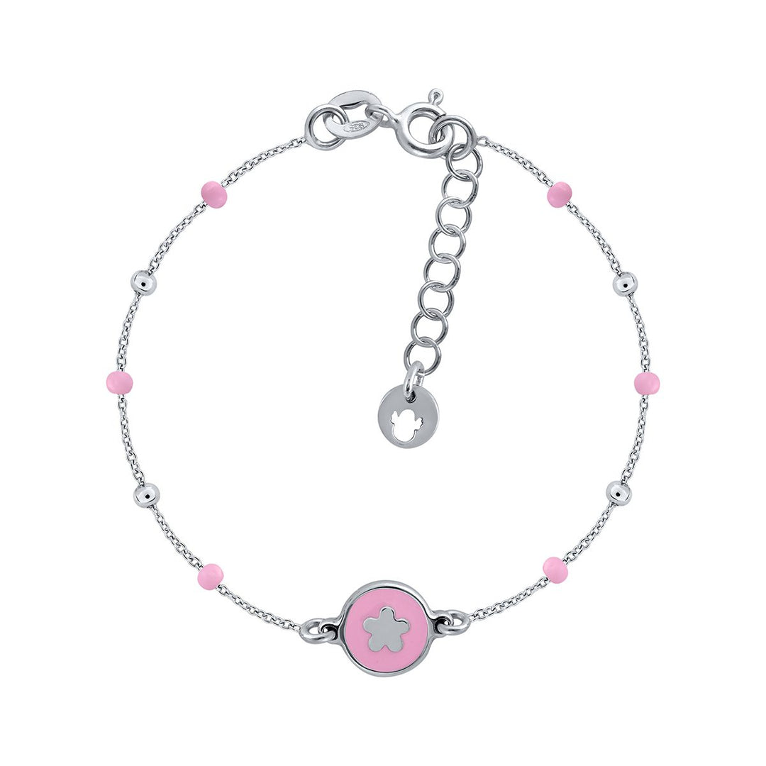 Pulsera Mini Mary Esmalte - Flor Rosa