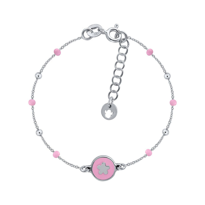 Pulsera Mini Mary Esmalte - Flor Rosa