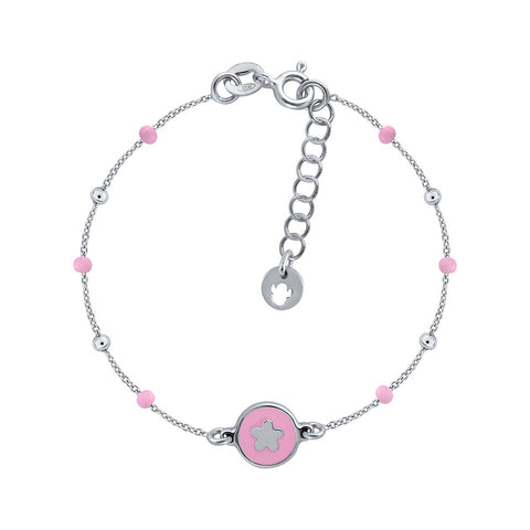 Mini Mary Enamel Bracelet - Pink Flower
