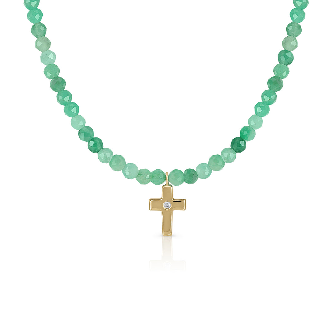 Gold emerald necklace with Star of Bethlehem