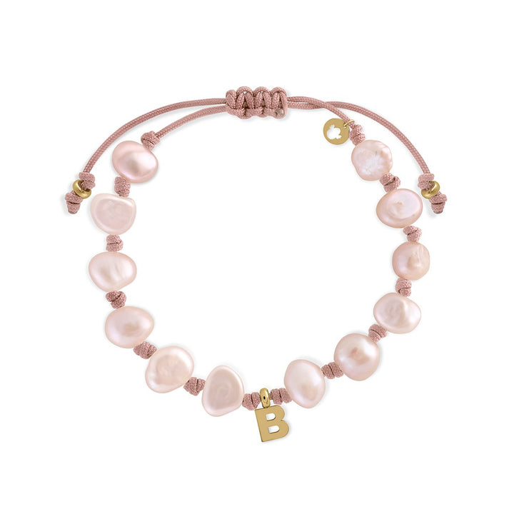 Pulsera Macramé onicial 12 perlas B