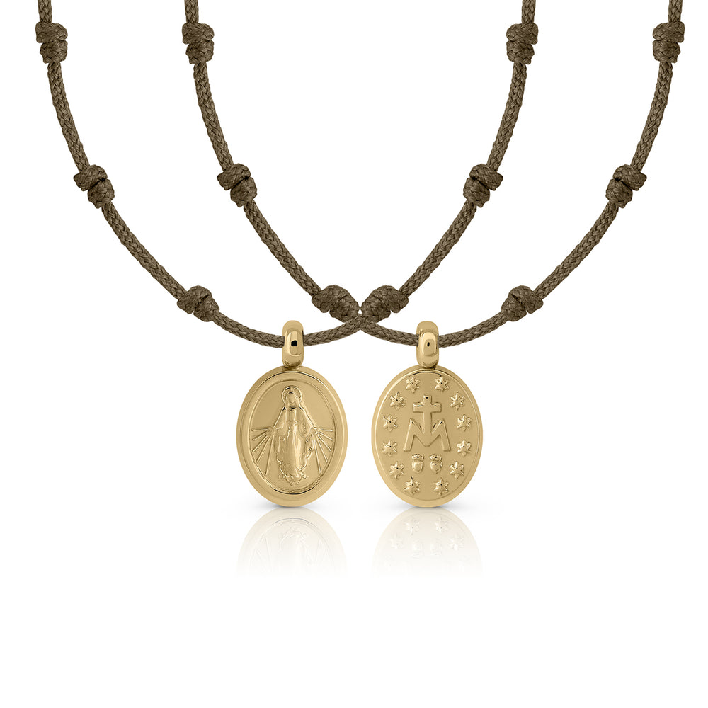 Thousand Knot Gold Macramé Milagrosa Cross Necklace