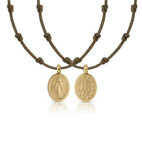 Thousand Knot Gold Macramé Milagrosa Cross Necklace