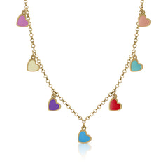 Colors tambourine heart necklace