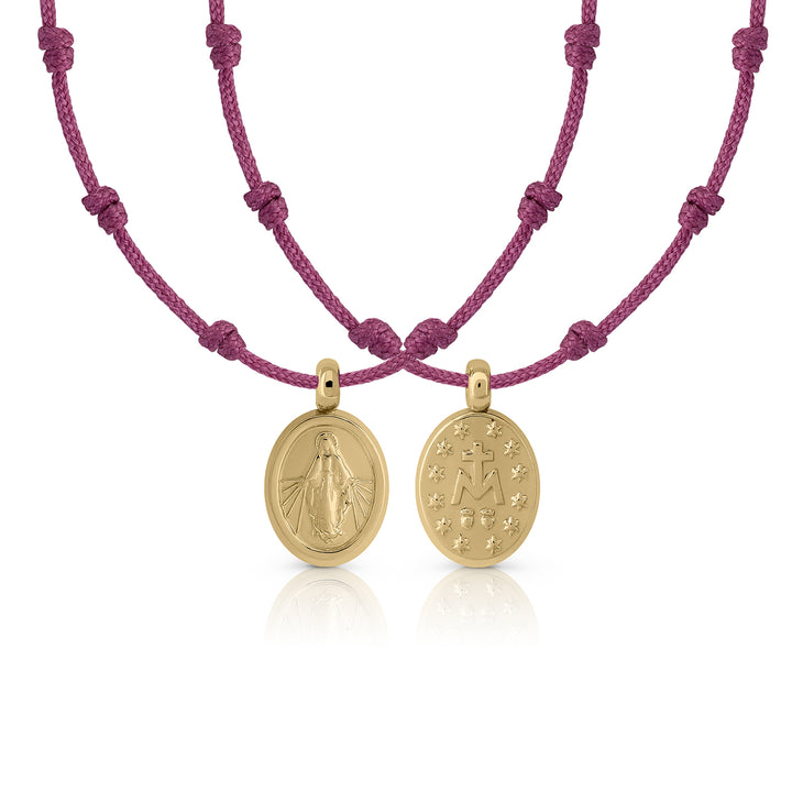 Collar Mil Nudos Macramé Oro Milagrosa Lila