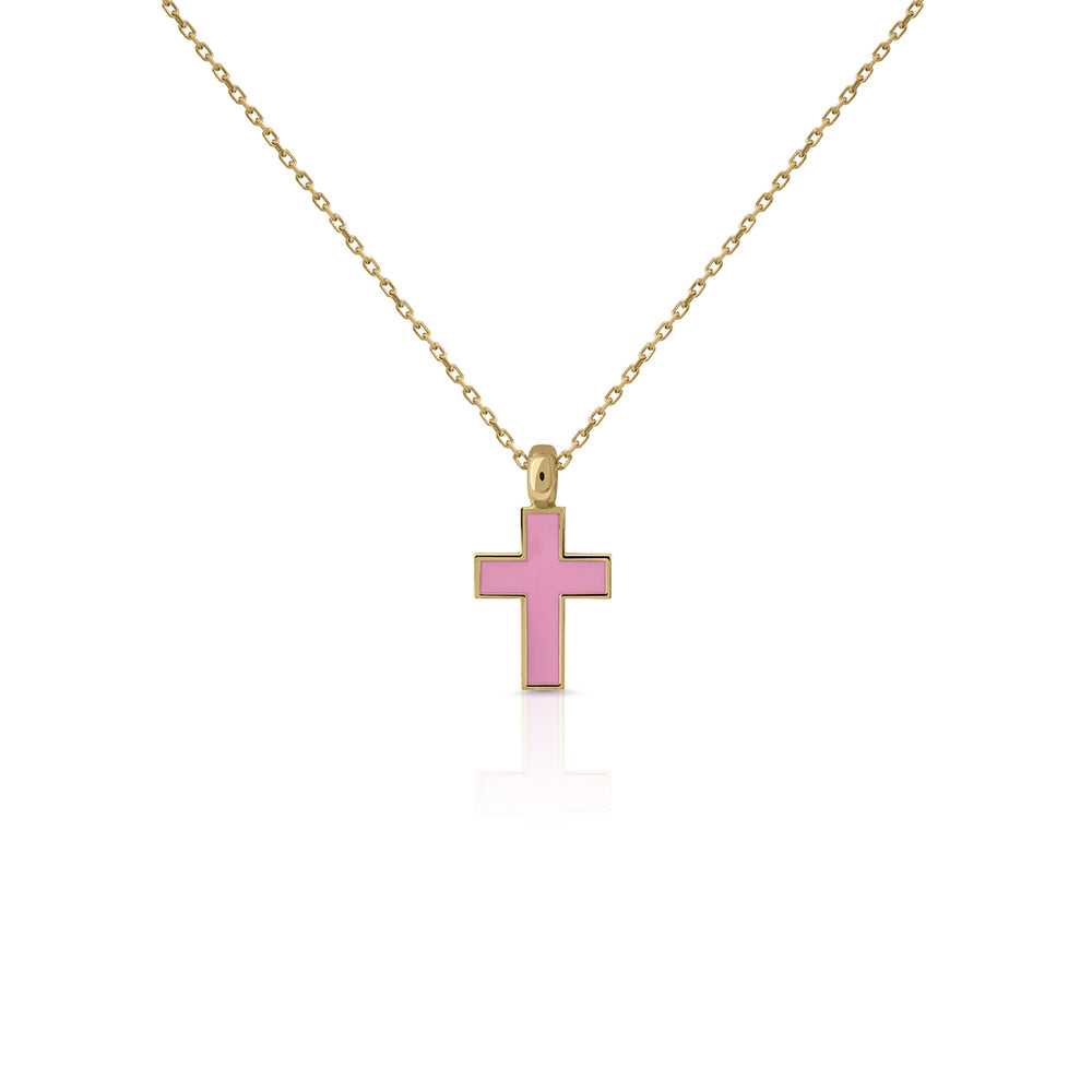 Collar oro cruz Esmalte