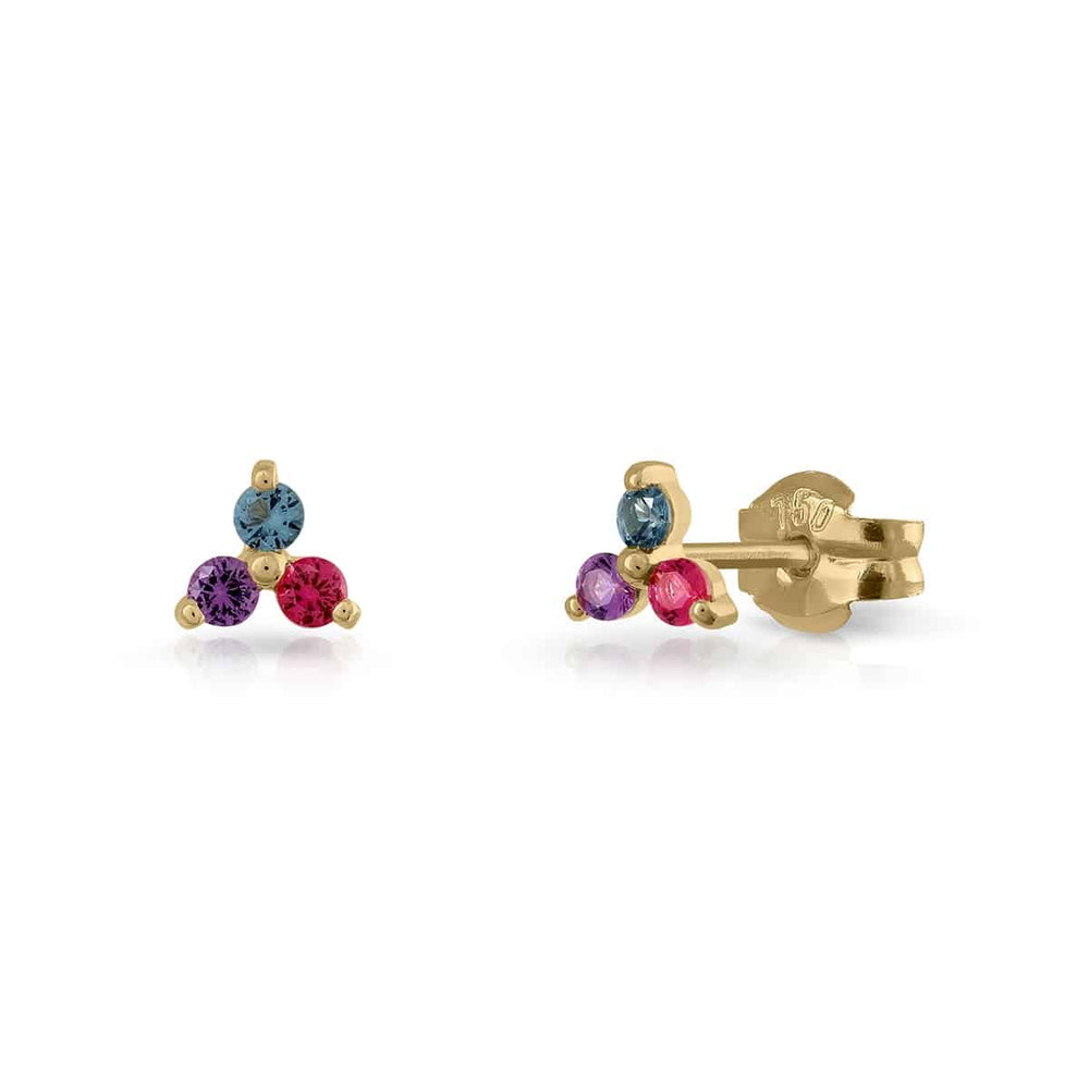 Topaz Clover Golden Earrings