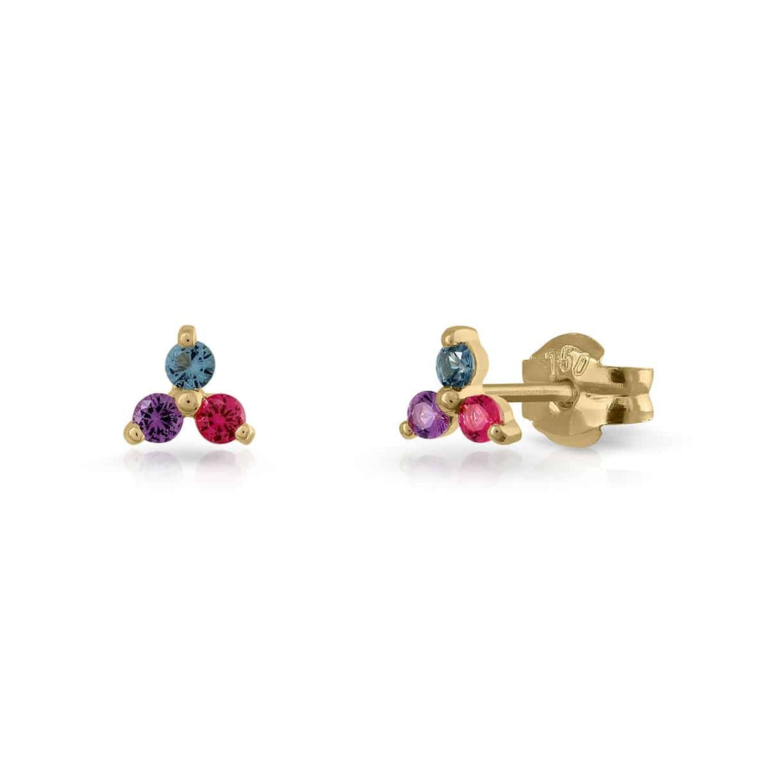 Pendientes Oro Trébol Topacios