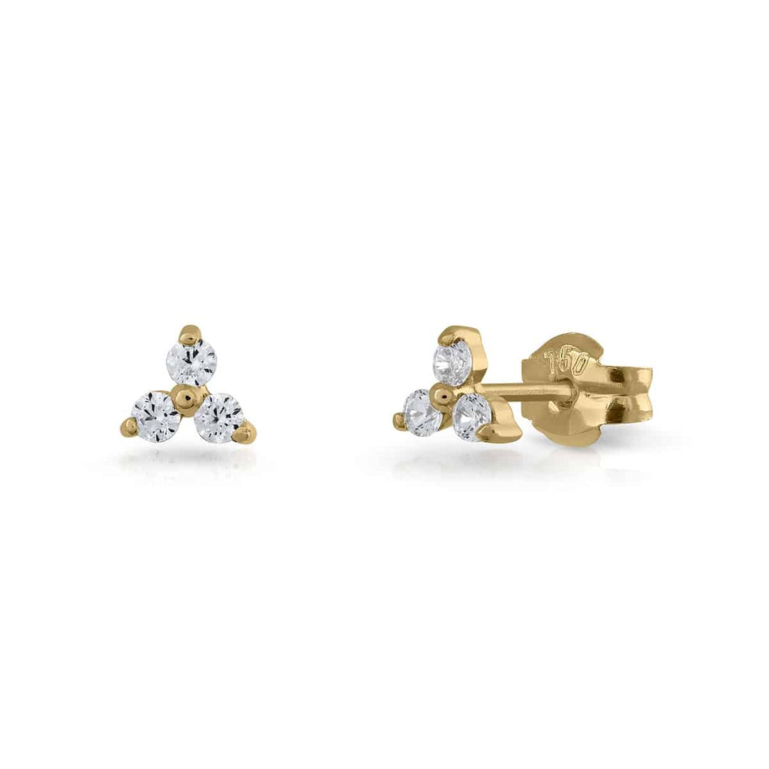 Topaz Clover Golden Earrings