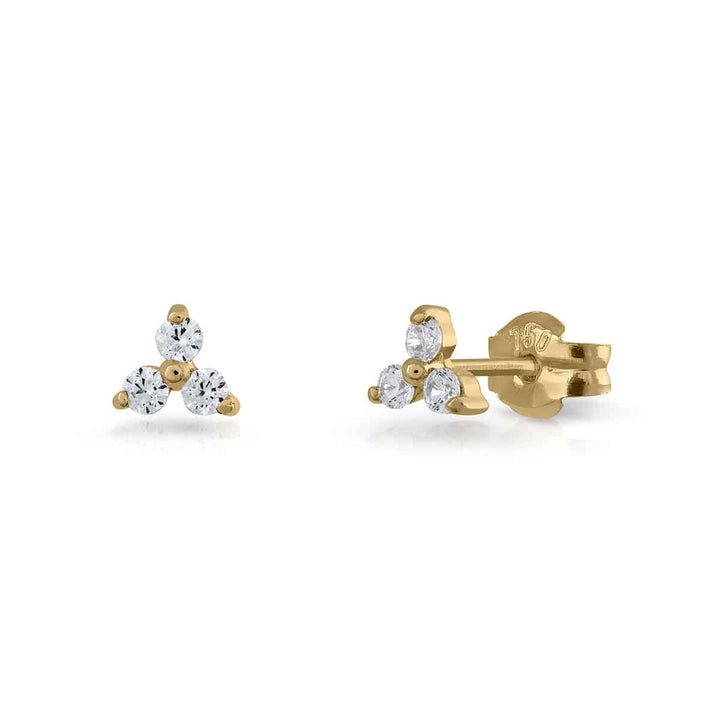 Topaz Clover Golden Earrings