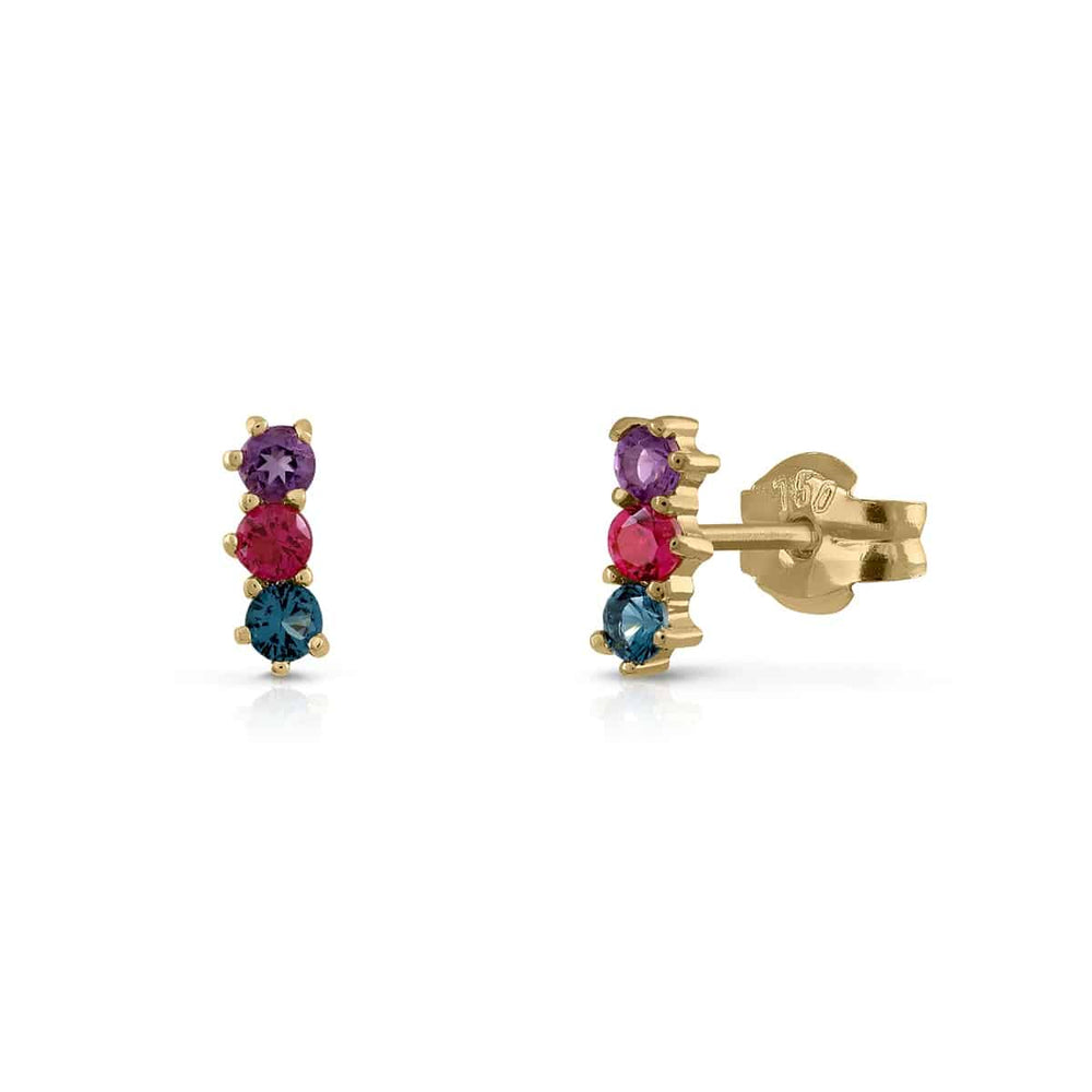 Pendientes oro trepador 3 topacios
