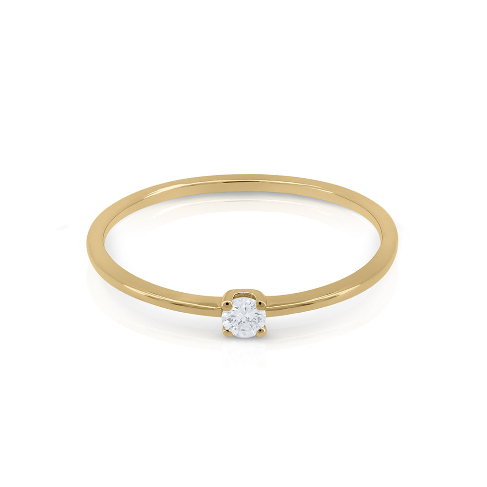 Anillo oro Solitario Diamante