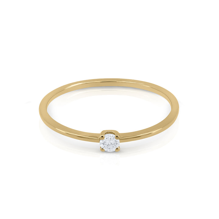 Gold Solitaire Diamond Ring
