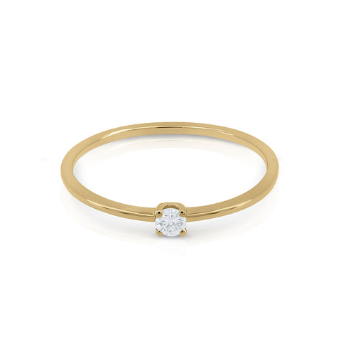 Gold Solitaire Diamond Ring