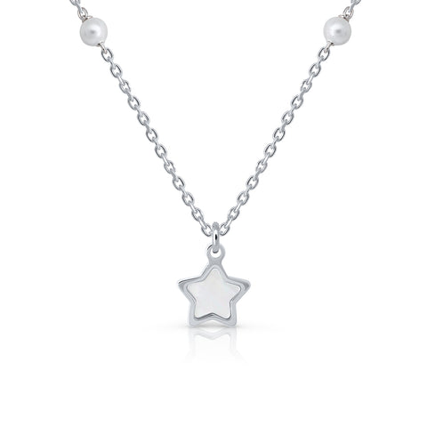 Crystal Pearls Star Necklace