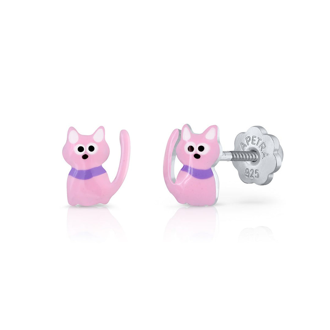 Cat Enamel Earrings