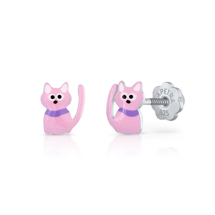 Cat Enamel Earrings