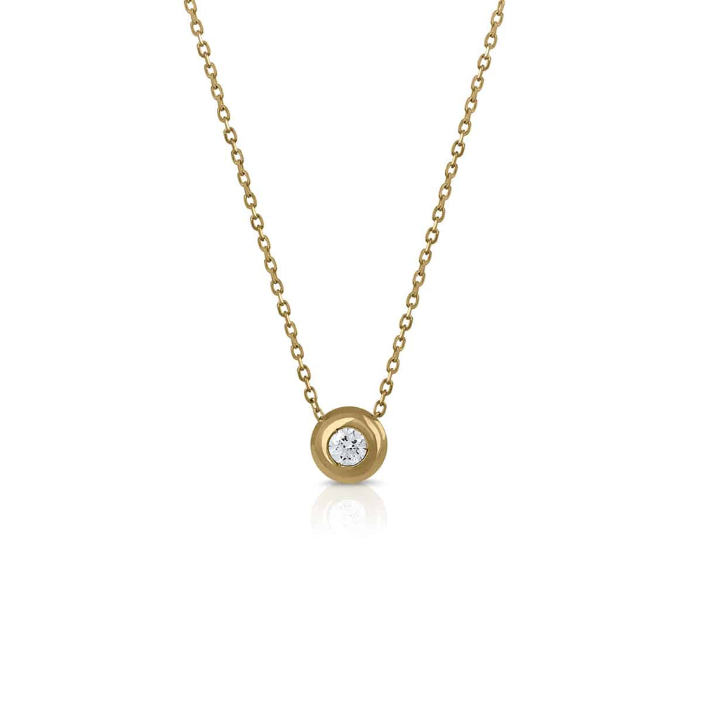 Gold Necklace Chaton Diamond