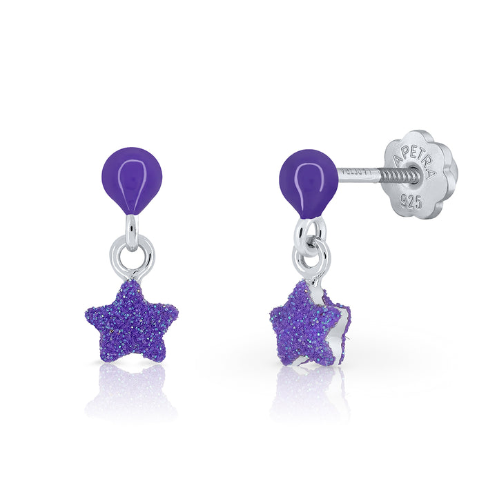 Pendientes Candy Floss Estrella purpurina