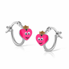 Mini aritos Esmalte  corazón encantado