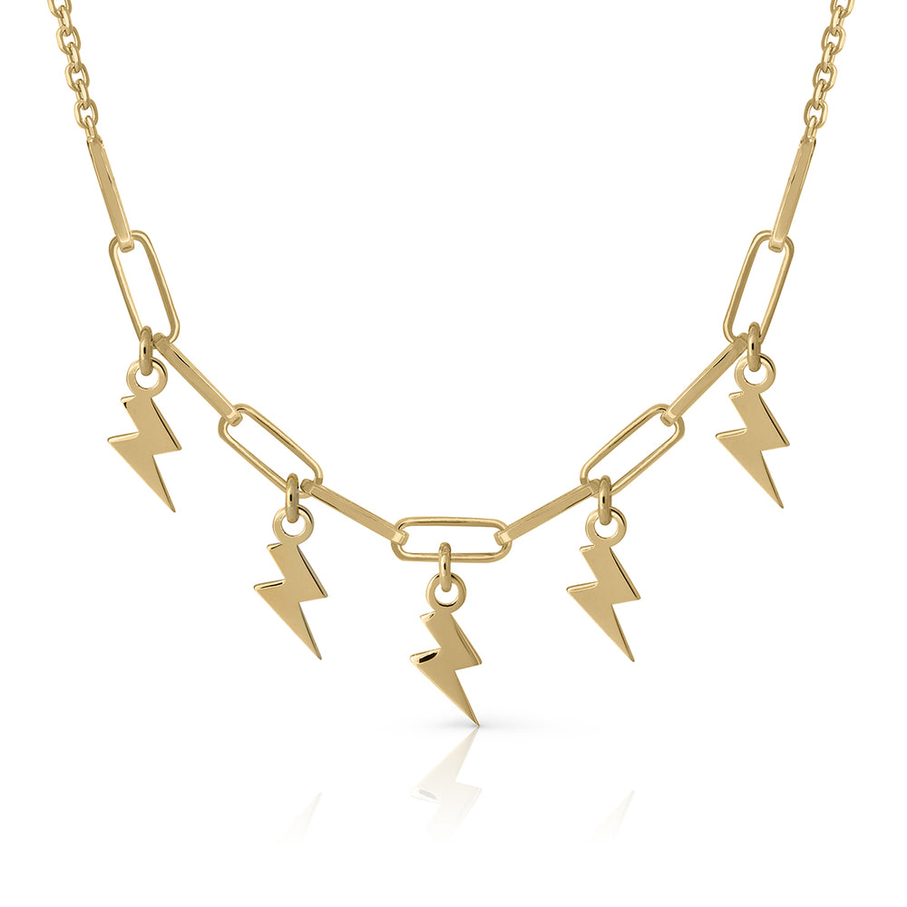Lotus lightning tambourine necklace