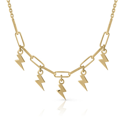 Lotus lightning tambourine necklace