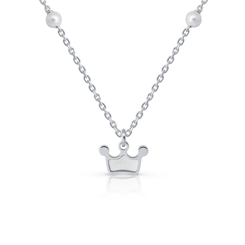 Crystal Pearls Crown Necklace