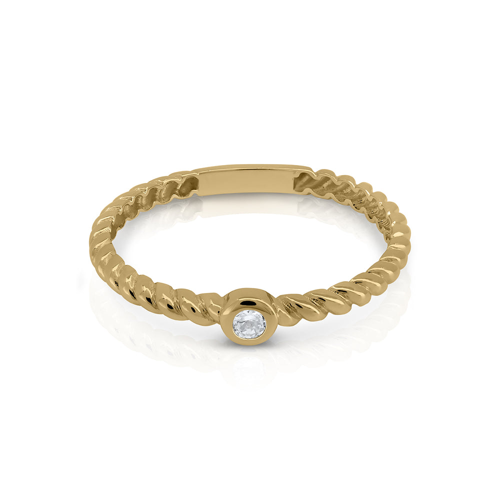 Gold Braided Diamond Ring