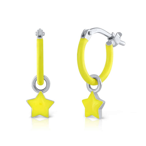 Enamel Star Mini Hoop