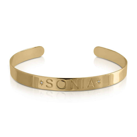 Golden Custom 2 Diamonds Bracelet