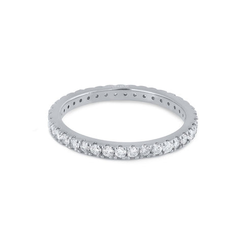 Alianza oro blanco diamantes infinita