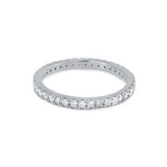 Alianza oro blanco diamantes infinita