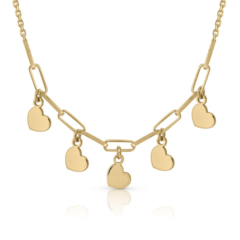 Lotus heart tambourine necklace