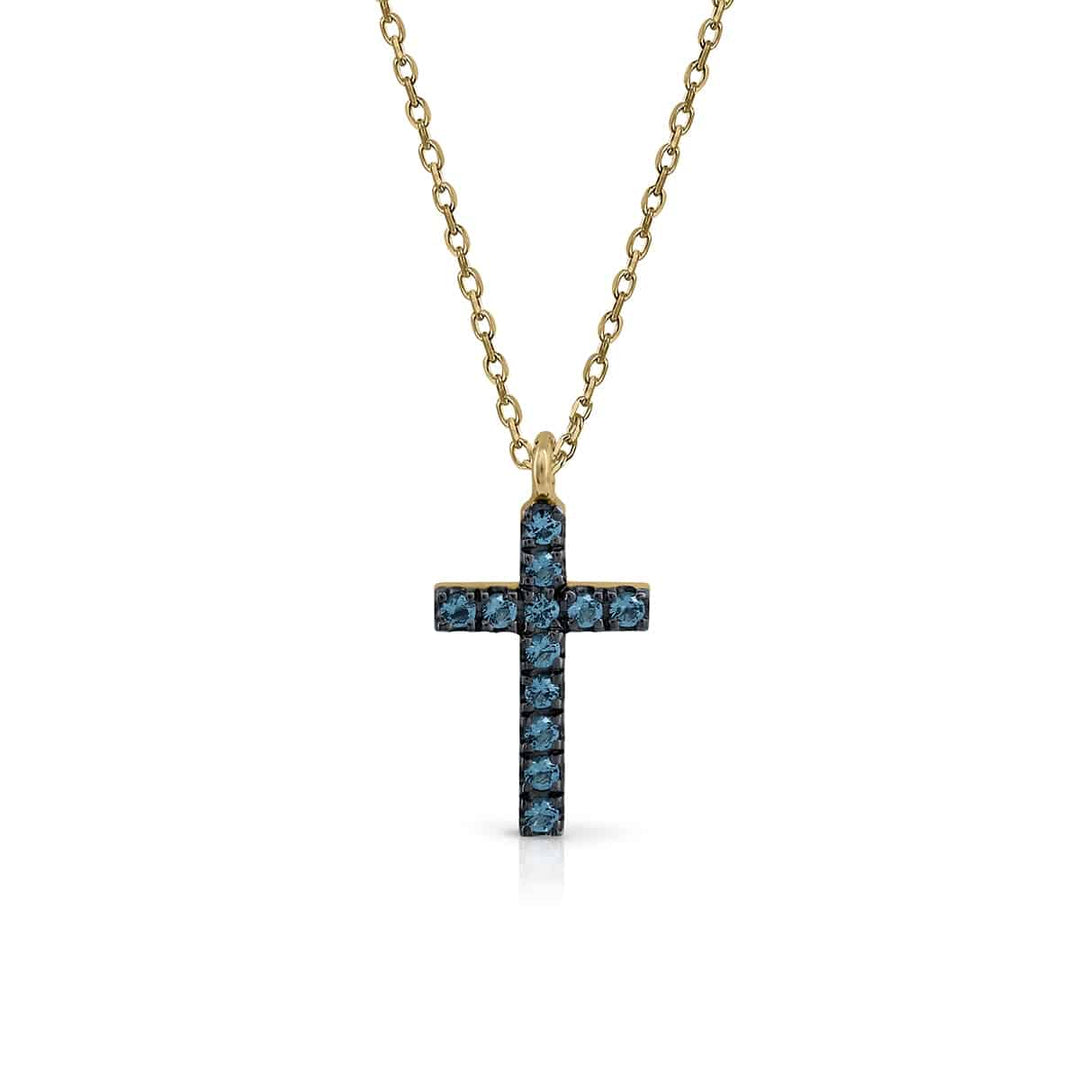 Golden Topaz Cross Necklace