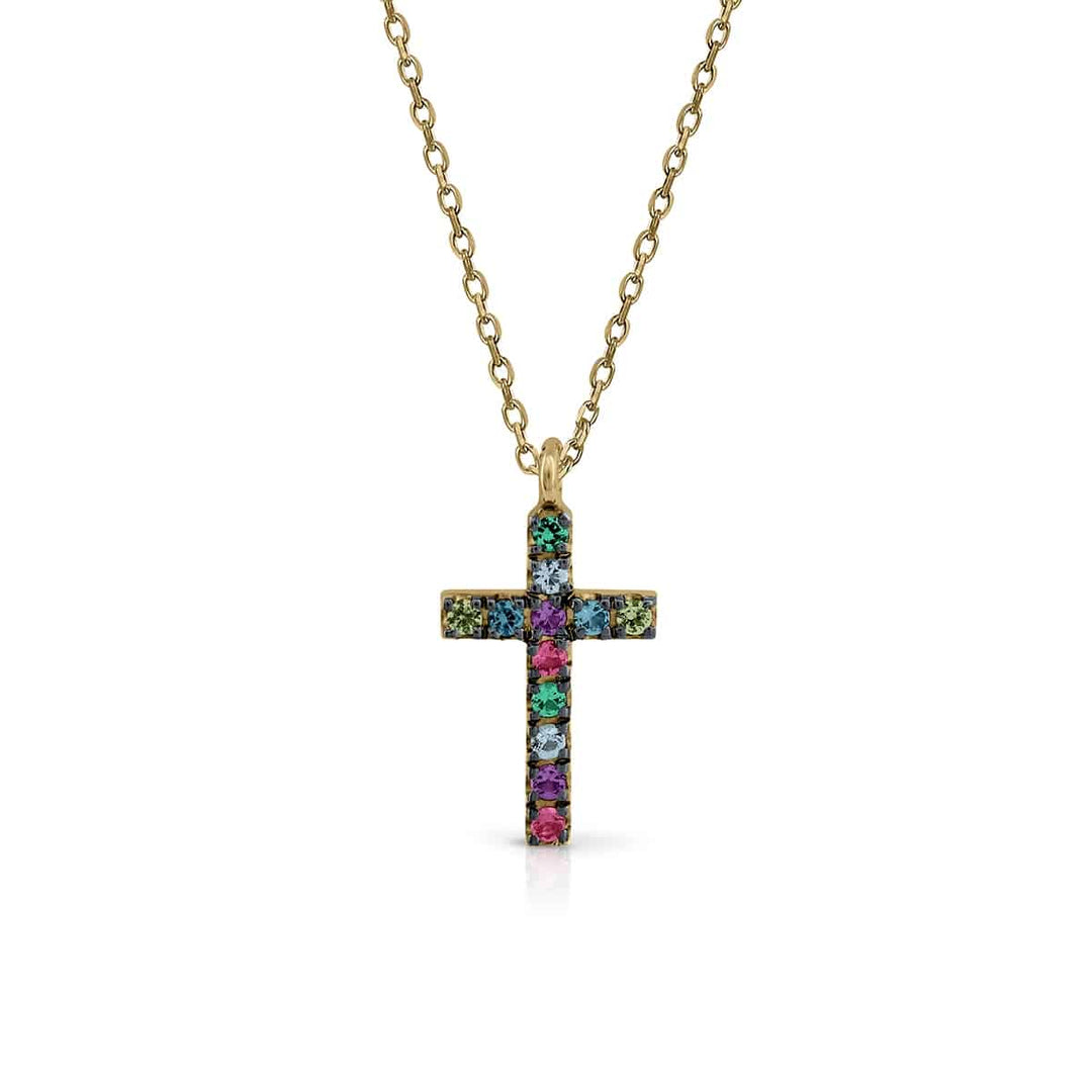 Collar Oro Cruz Topacios