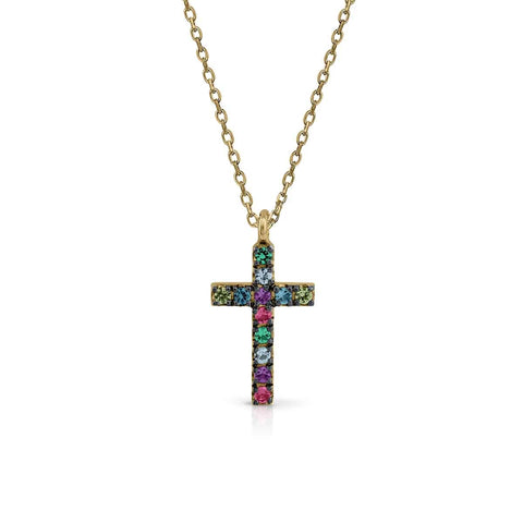 Golden Topaz Cross Necklace
