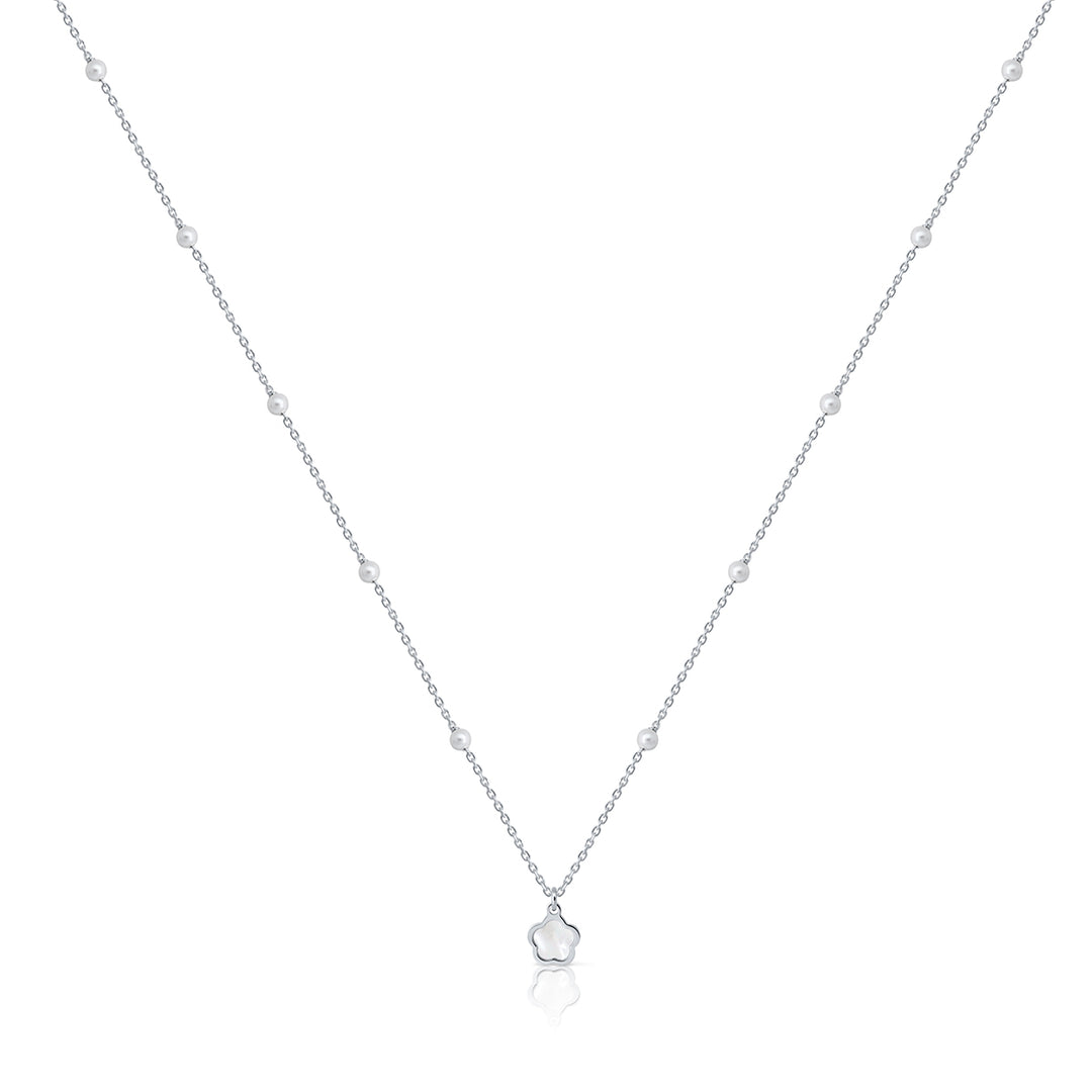 Collar Colección Teen Pearls - Flor blanco G