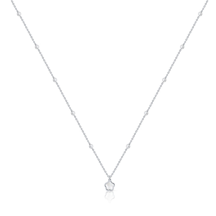 Collar Colección Teen Pearls - Flor blanco G