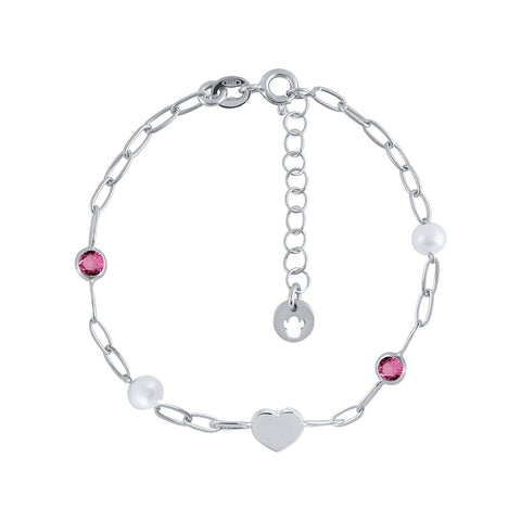 Mini Lotus Pink Heart Bracelet
