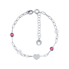 Pulsera Mini Lotus corazón rosa